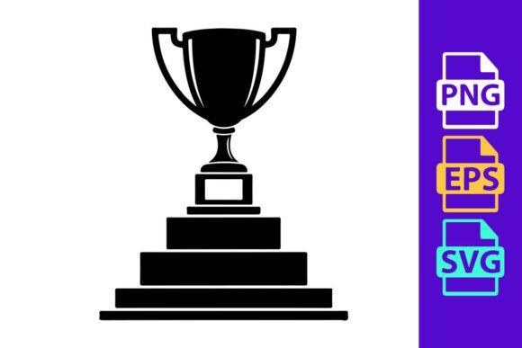 A Black Trophy Icon Sitting on a Three T: Victory in Design