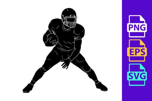 American Football Player in Action: The Clipart That Captures Athletic Energy