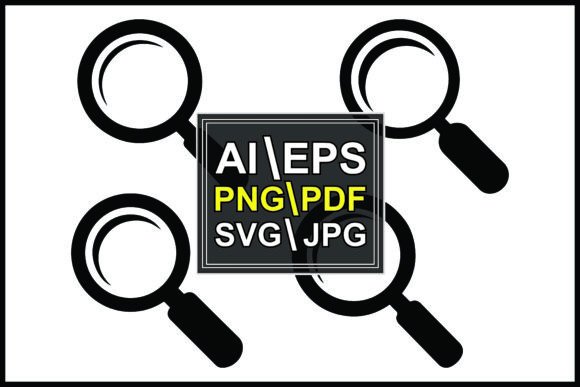 Black Magnifying Glass Vector Bundle: Sleek Design Assets