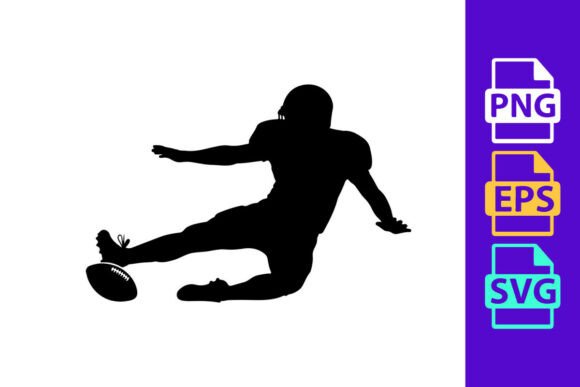 Capturing the Perfect Kick: Rugby Player Kicking Ball in Mid Action Clipart