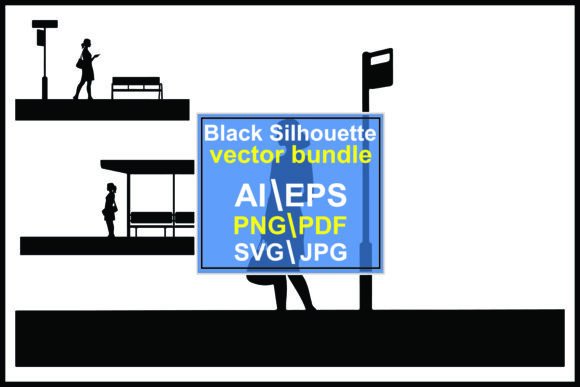 Capturing Urban Motion: Silhouettes of Women Waiting at Bus Stop