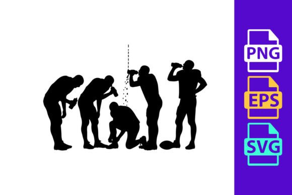 Construction and Motion: Silhouette of Five Construction Workers