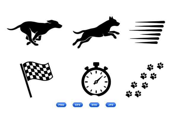 Dynamic Energy Captured: The Greyhound Racing Icon Set