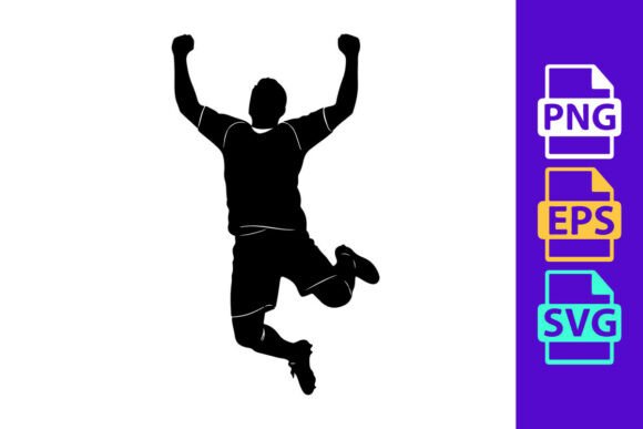 Dynamic Motion: A Silhouette of a Man Jumping Up
