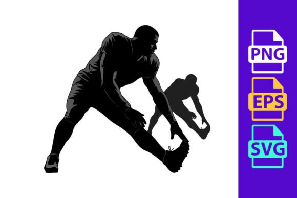 Dynamic Motion in Design: The Black Silhouette of Two Football Players