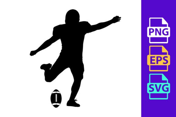 Dynamic Motion: The Rugby Player Kicking a Rugby Ball in Mid Silhouette