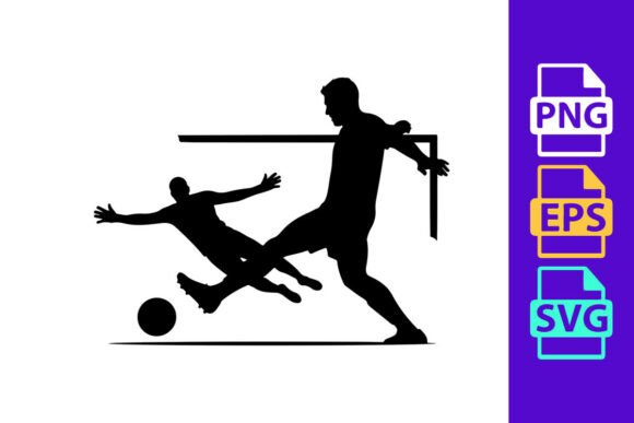 Dynamic Soccer Silhouette Clipart for Designers