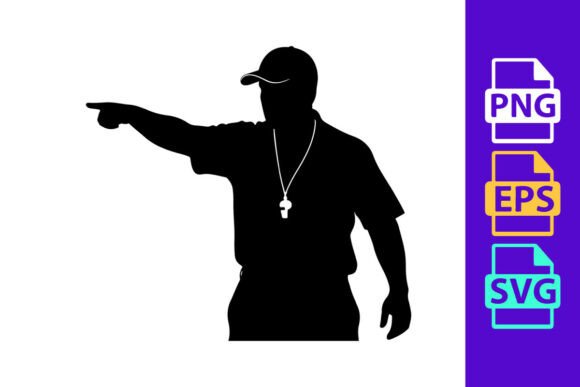 Dynamic Vector Graphics: Silhouette of a Man Pointing to the Left