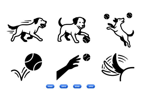 Playful Dog Fetch Clipart SVG: Dynamic Assets for Modern Branding
