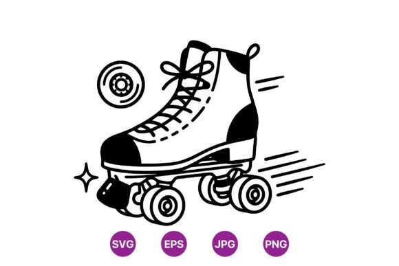 Retro Roller Skate Illustration: Capturing Vintage Motion