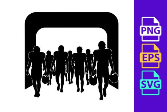 Silhouette of Football Players Walking T: Dynamic Energy in Design