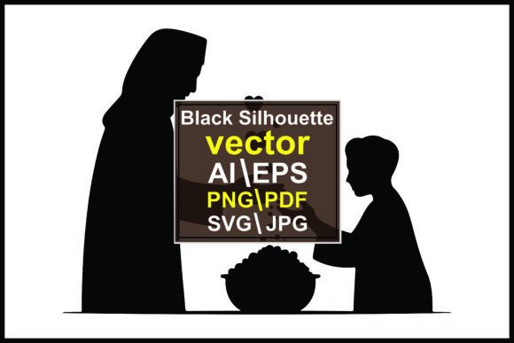 Silhouette of Woman Child Sharing Hearts: A Visual Story