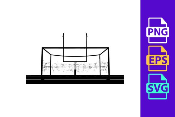 Soccer Goal on a Green Field Clipart: Dynamic Vector Design