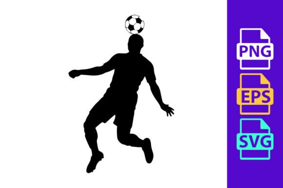 Soccer Player in Mid Air Heading a Ball: Dynamic Design Asset