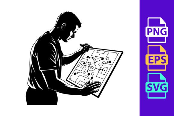 Strategic Motion: The Dynamic Football Silhouette Clipart